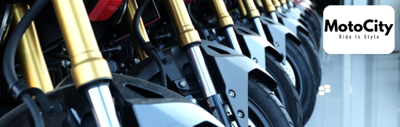 Motorcycle showroom in Daytona Beach featuring a variety of models and accessories.
